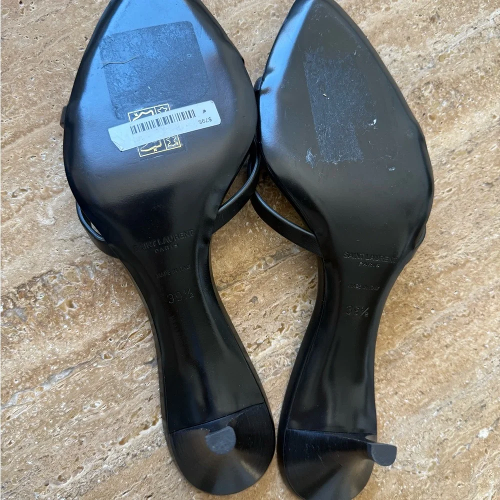 NWOB Saint Laurent Women's Carla High Heel Slide Sandals size 39 1/2 - Picture 8 of 8